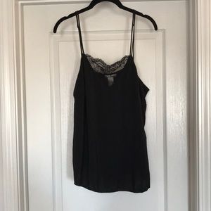 H&M Satin Tank w/ lace detail